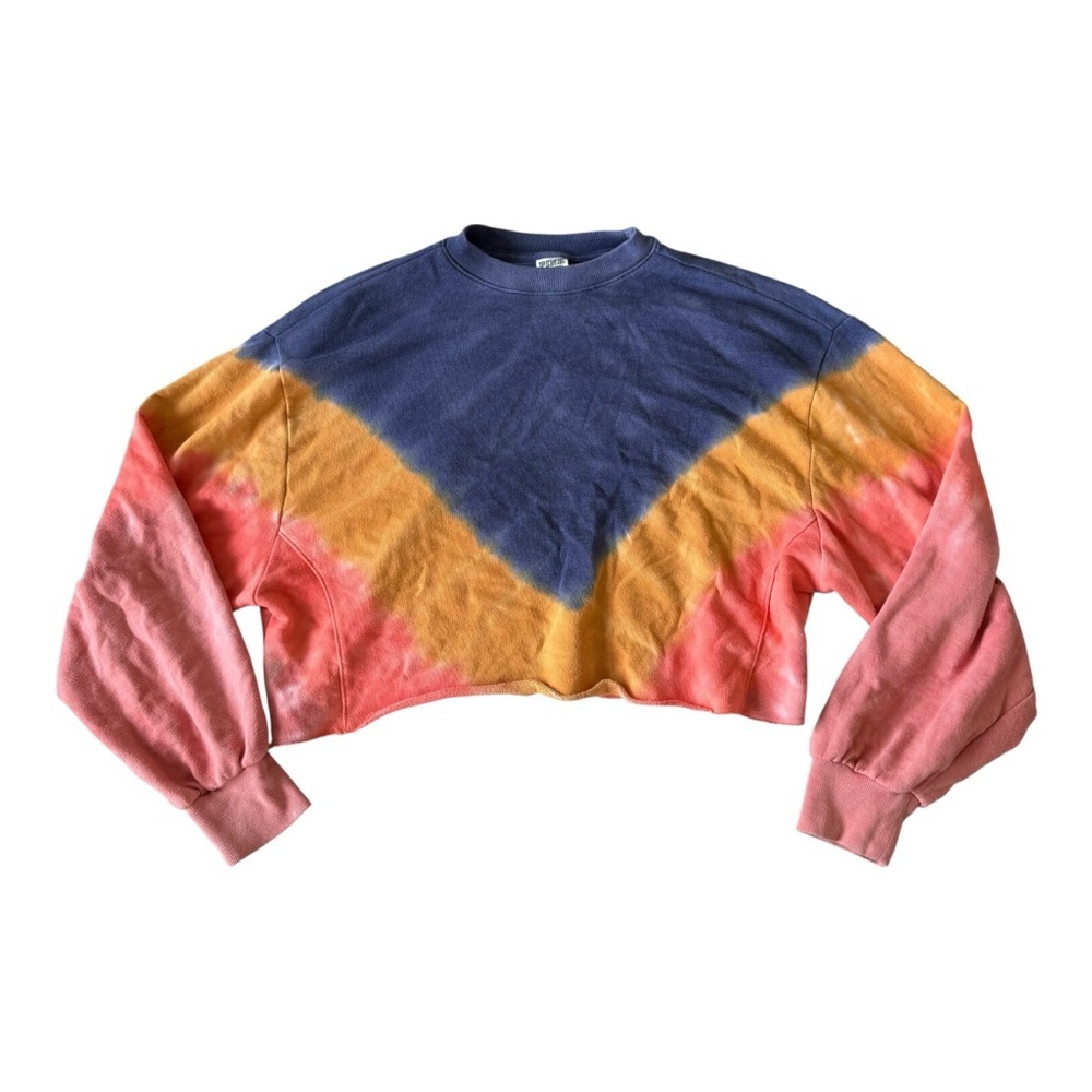 PINK Victorias Secret Tie Dye Colorful Comfy Crop Sweatshirt XS